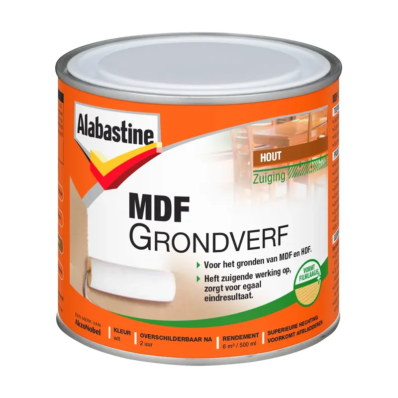 Pot Alabastine grondverf MDF 2in1 wit 500ml