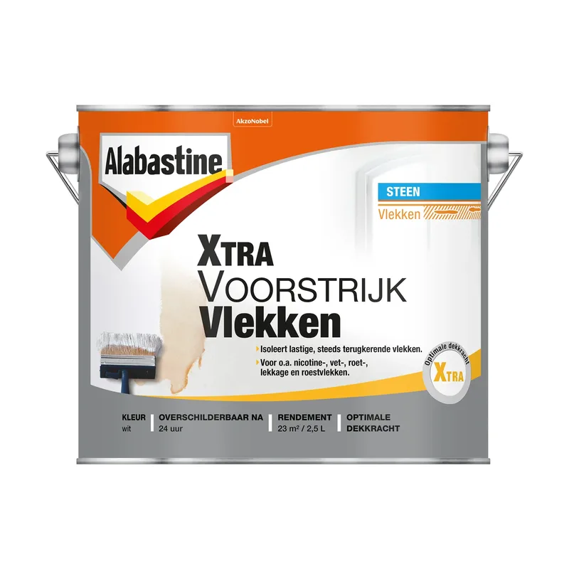 Pot Alabastine Xtra Voorstrijk Primer - Muur en Plafond - Wit - 2,5L