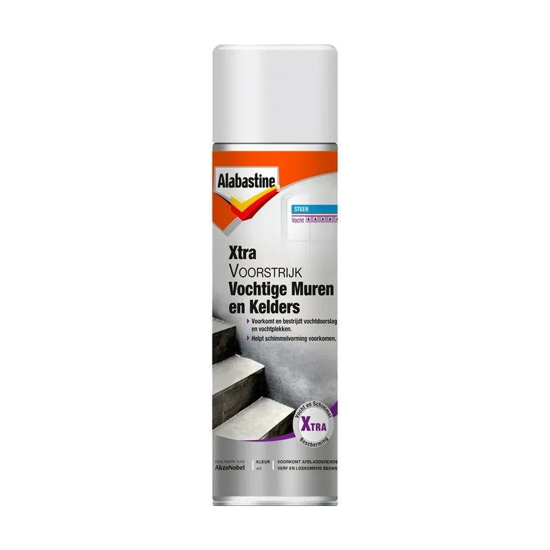 Pot Alabastine Xtra Voorstrijk Primer - Vochtige Muren en Kelder - Wit - 500ml