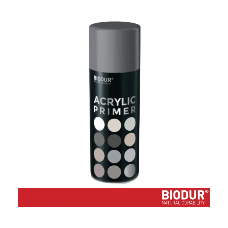 Pot BIODUR Acryl Grondverf Spuitbus - Grijs - 400 ml - Antiroest - Sneldrogend