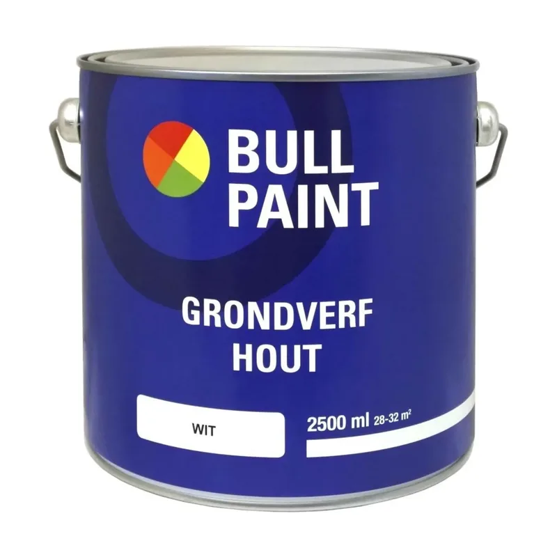 Pot Bullpaint Grondverf Hout Wit - 2,5 Liter