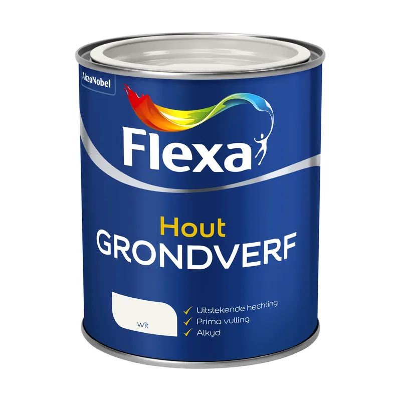 Pot Flexa Grondverf - Binnen en Buiten - Wit - 750ml