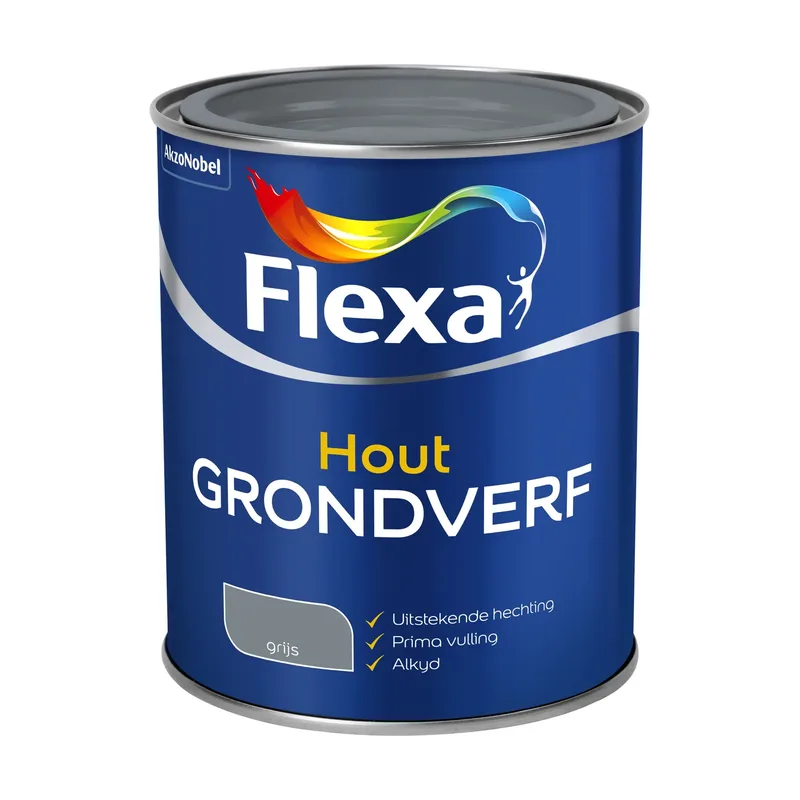 Pot Flexa Grondverf - Hout - Grijs - 750ml