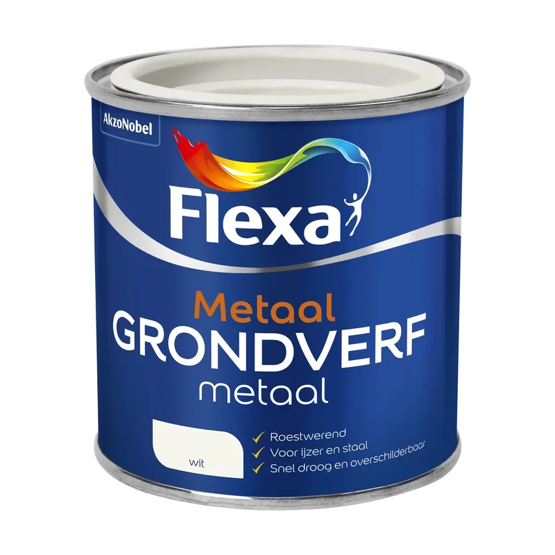 Pot Flexa Grondverf - Metaal - Wit - 250ml