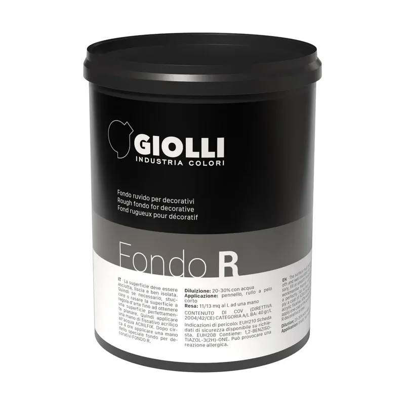 Pot GIOLLI - Structuur Primer - Voor Decoratieve Binnenverven - Fondo R - Wit - 1 L