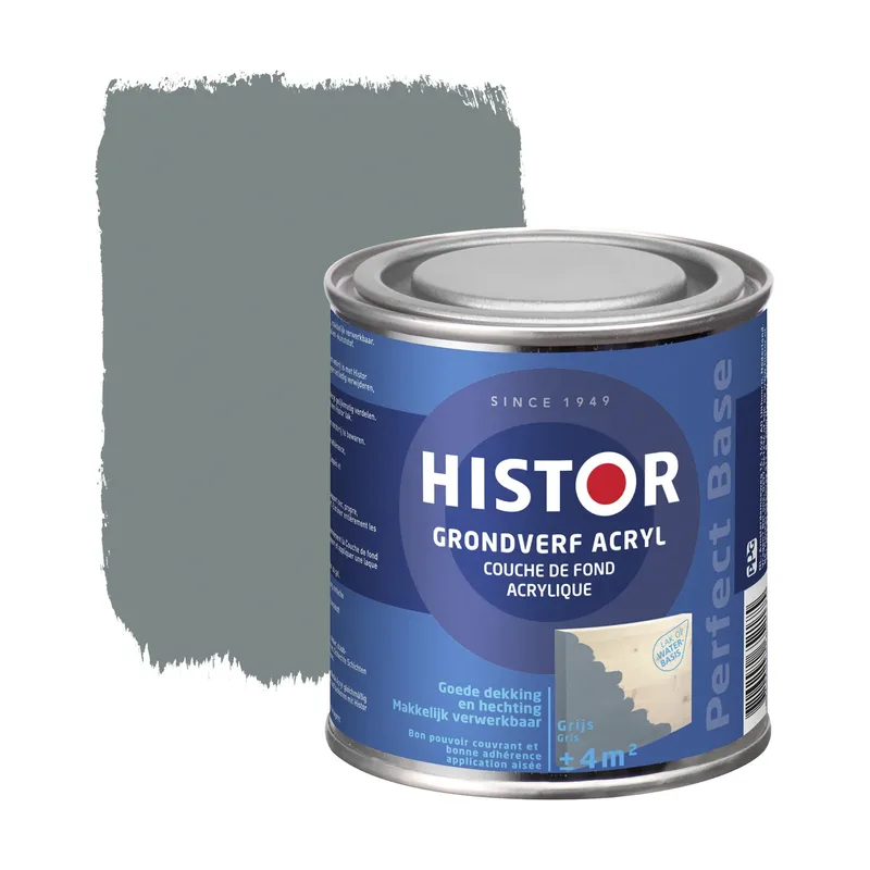 Pot Histor Perfect Base Grondverf Acryl 5004 Grijs 0,25 Ltr