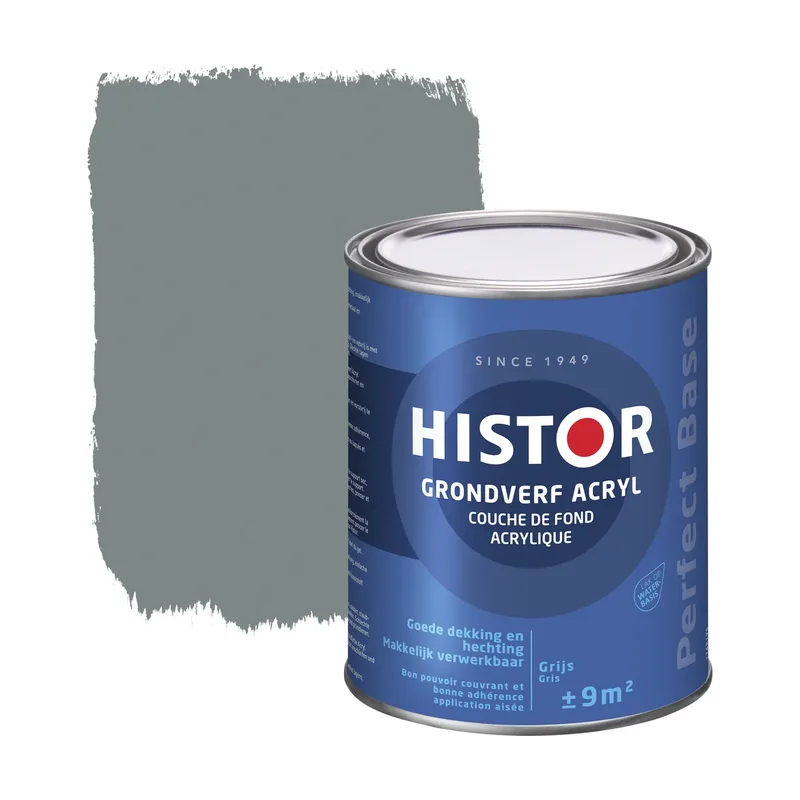 Pot Histor Perfect Base Grondverf Acryl 5004 Grijs 0,75 Ltr