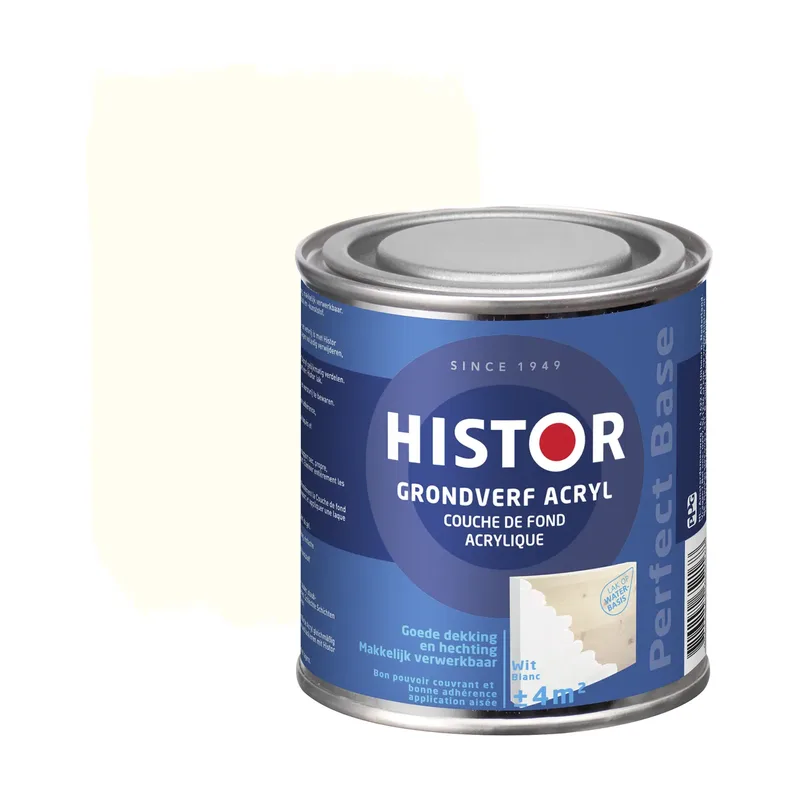 Pot Histor Perfect Base Grondverf Acryl 7000 Wit 0,25 Ltr