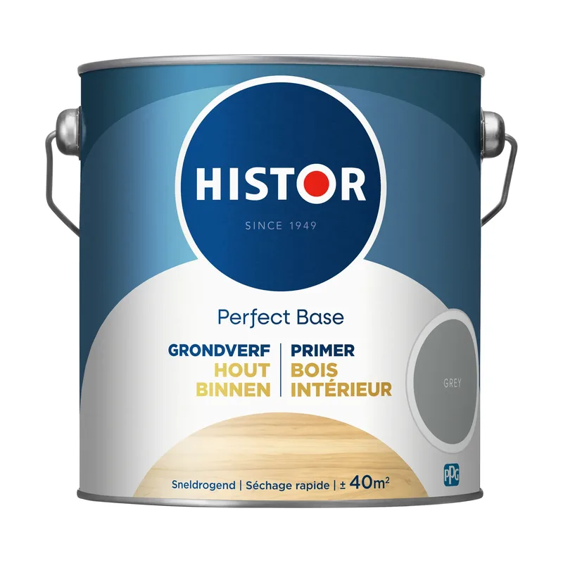 Pot Histor Perfect Base grondverf Hout Binnen grijs 2,5L