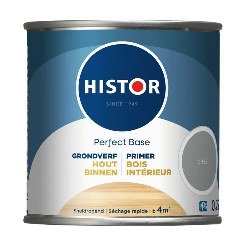 Pot Histor Perfect Base grondverf Hout Binnen grijs 250ml