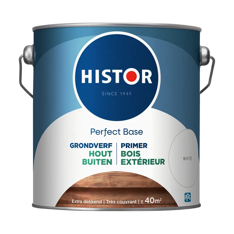 Pot Histor Perfect Base grondverf Hout Buiten wit 2,5L