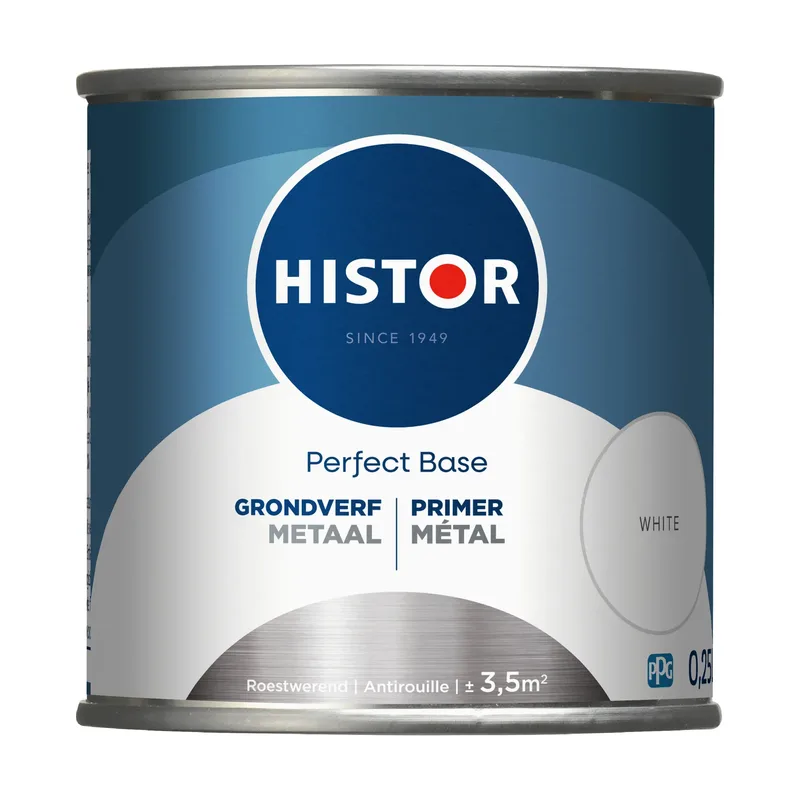 Pot Histor Perfect Base grondverf Metaal wit 250ml