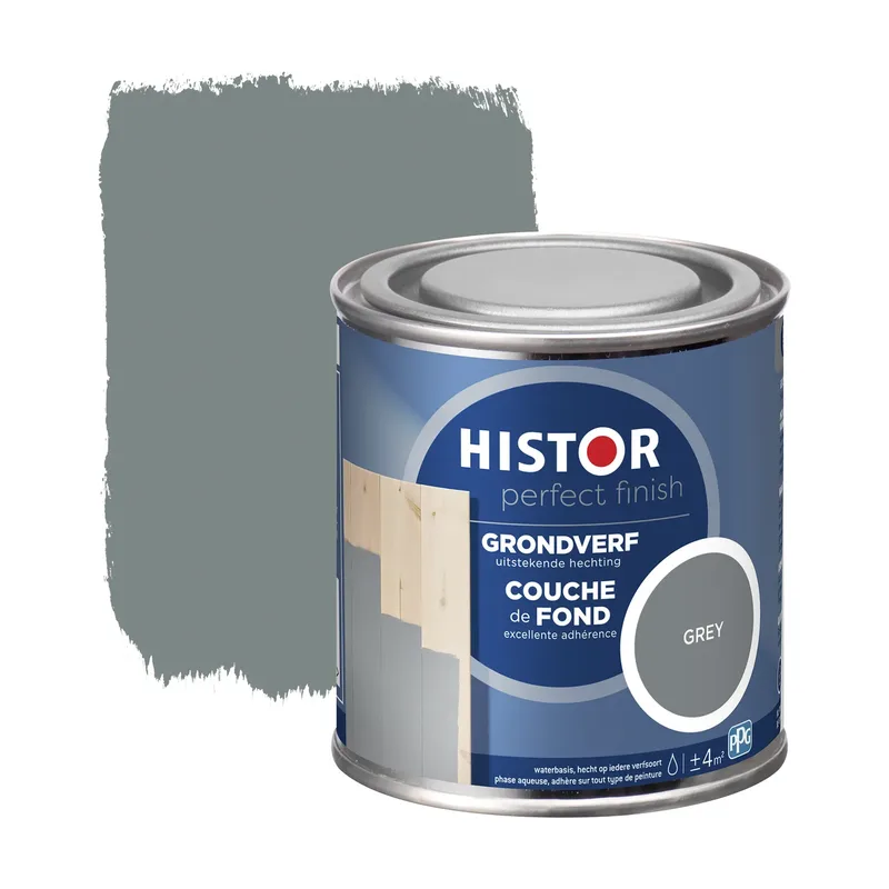 Pot Histor Perfect Finish grondverf grijs 0,25L