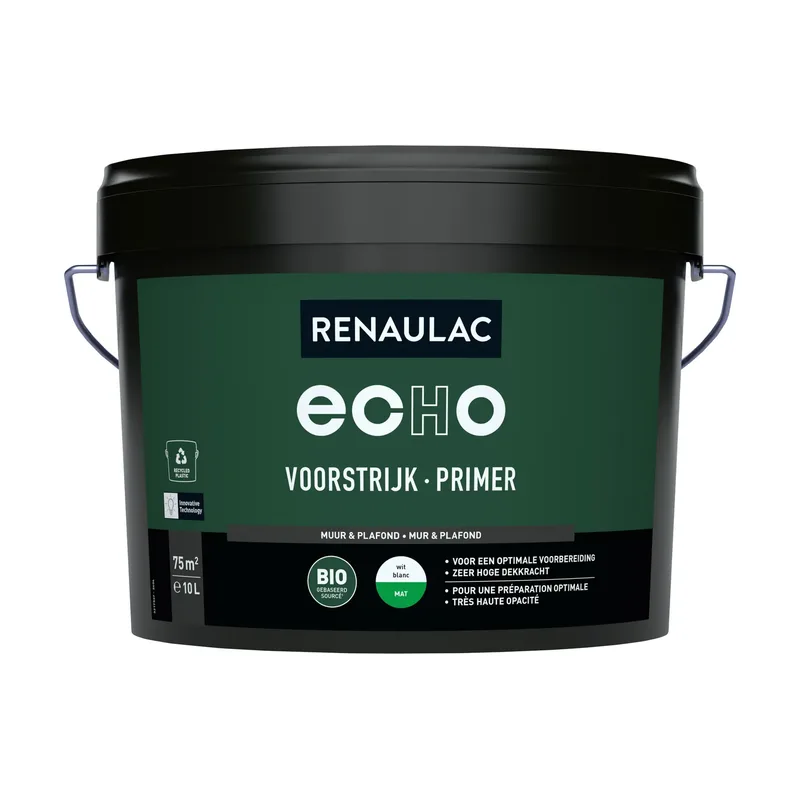 Pot Renaulac Echo Bio Primer - Muur en Plafond - Mat Wit - 10L