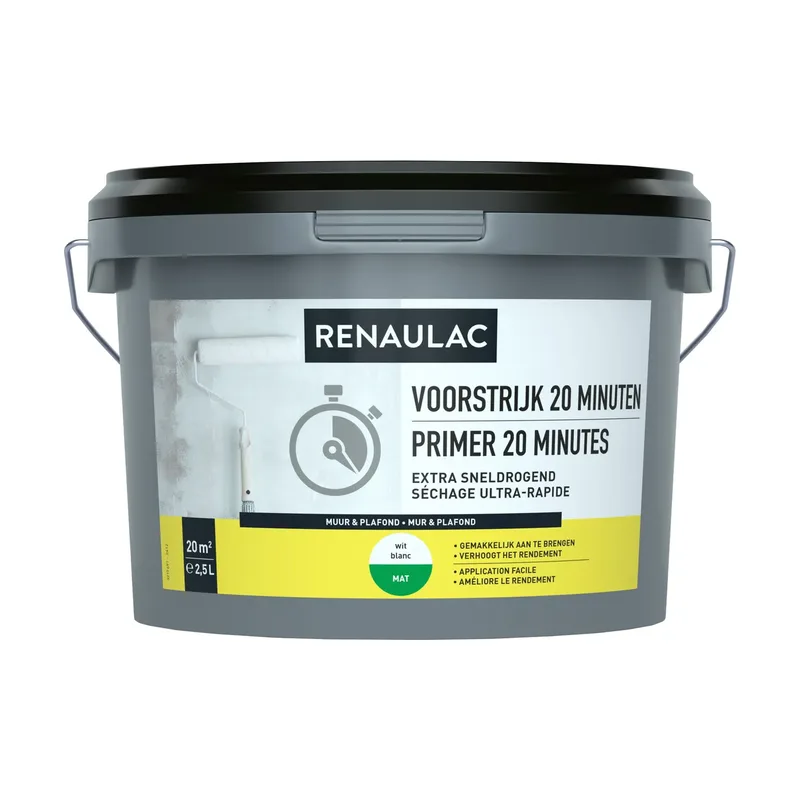 Pot Renaulac Voorstrijk Primer - Muur en Plafond Binnen - Wit - 2,5L