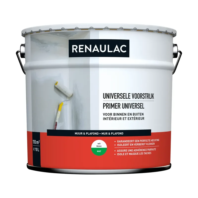 Pot Renaulac voorstrijk Universeel wit 10L