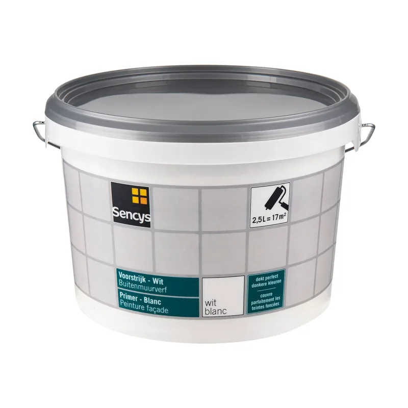 Pot Sencys Buitenmuur Primer Gevelverf - Mat - Wit - 2,5L