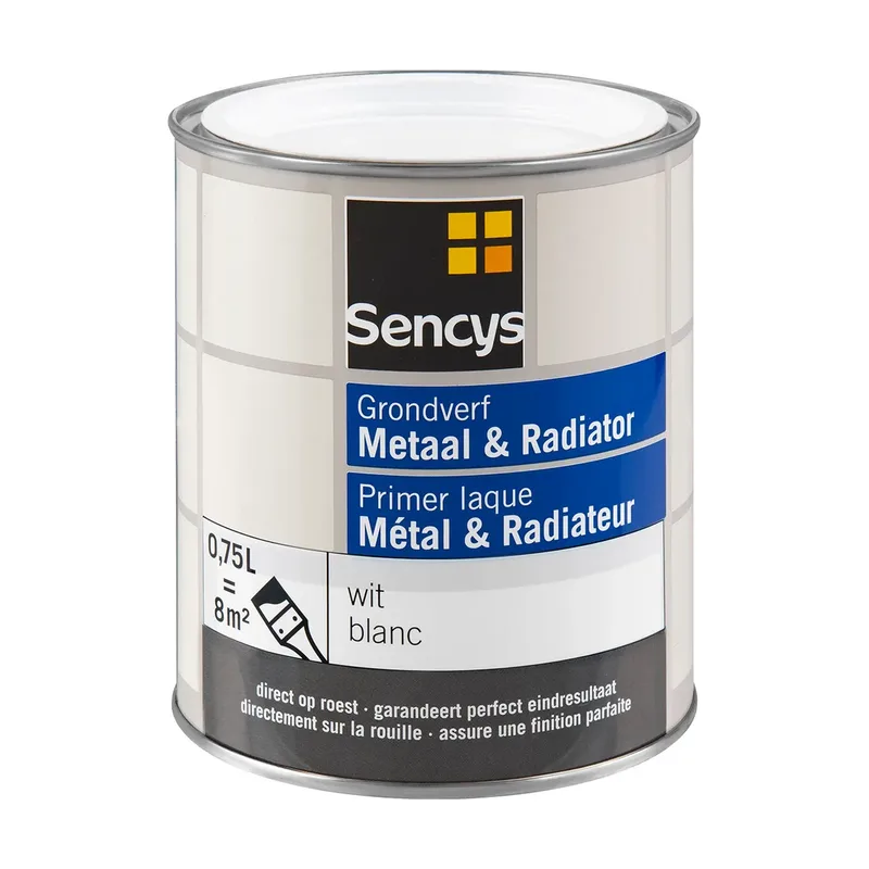 Pot Sencys grondverf metaal en radiator wit 750ml