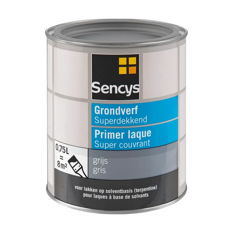 Pot Sencys grondverf Superdekkend grijs 750ml
