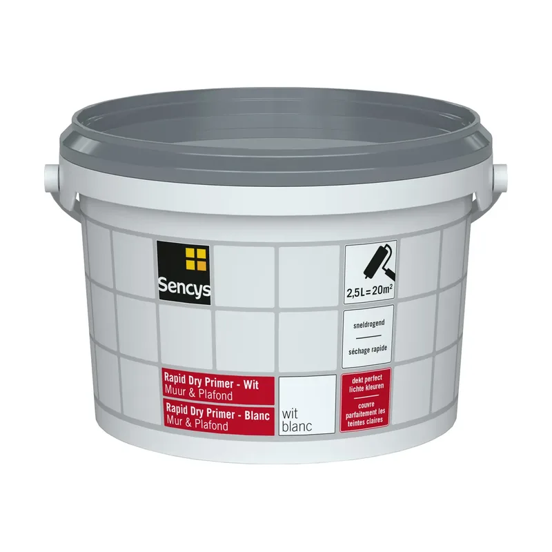 Pot Sencys Rapid Dry Primer - Muur en Plafond - Mat Wit - 2,5L