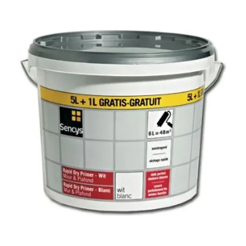 Pot Sencys Rapid Dry Primer - Muur en Plafond - Wit - 6L