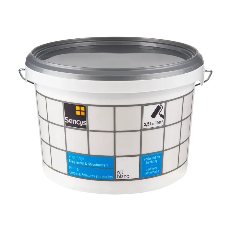 Pot Sencys Voorstrijk Primer - Sierpleister en Structuurverf - Wit - 2,5L