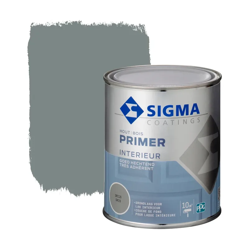 Pot Sigma houtprimer interieur grijs 750ml