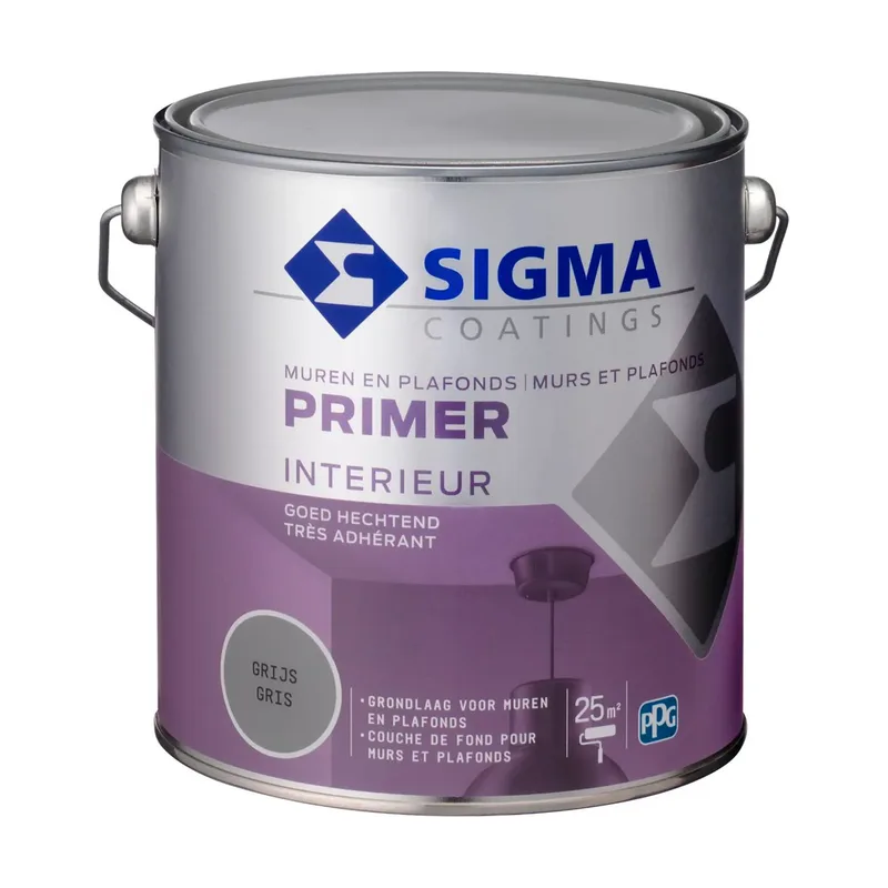 Pot Sigma Interieur Primer - Muur en Plafond - Grijs - 2,5L