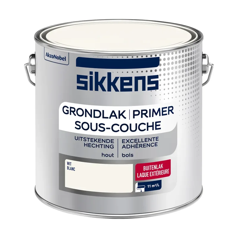 Pot Sikkens grondverf buiten wit 2,5L