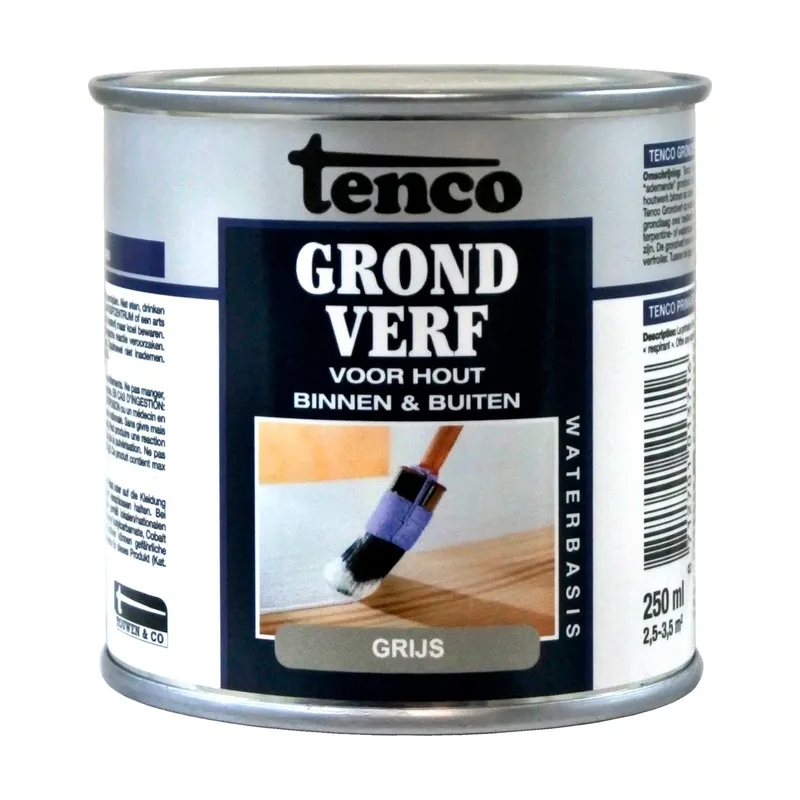 Pot Tenco grondverf hout grijs waterbasis 250ml
