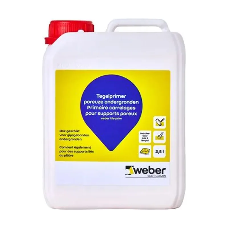 Pot Weber Tegelprimer - Poreuze Ondergronden - Grijs - 2,5L